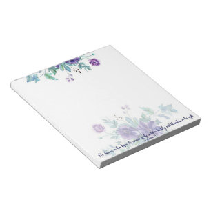 Lila Aquarell-Anemone Epheser 4:1 Notizblock