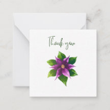 Lila-Aquarell-Blumen-Dankeschön-Flachkarte