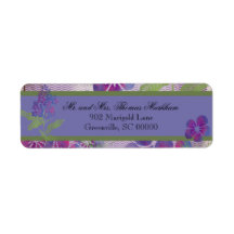 Lila Aquarell-Blumen individuelle Adressetiketten