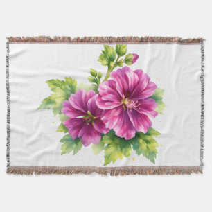 Lila Aquarell-Blumenillustration Decke