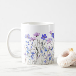 Lila Aquarell Blumenwiese Keramiktasse  Kaffeetasse