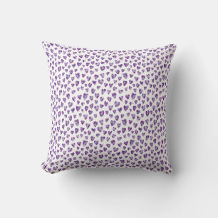 Lila-Aquarell-Liebesherz-Muster Kissen