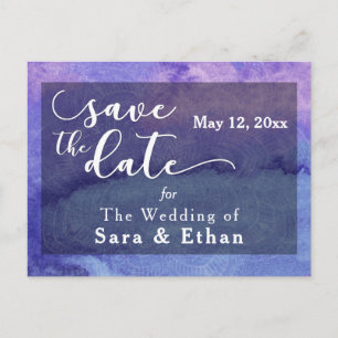 Lila Aquarell-Mandala Save-the-Date-Karte Ankündigungspostkarte