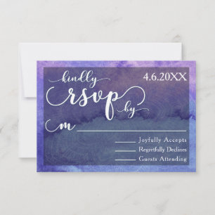 Lila-Aquarell-Mandala weiße Typografie RSVP Karte