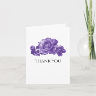 Lila Aquarell Vintage-Rosen Elegant Dankeschön Dankeskarte