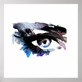 Lila Aquarellaugen machen das Branding unmöglich Poster