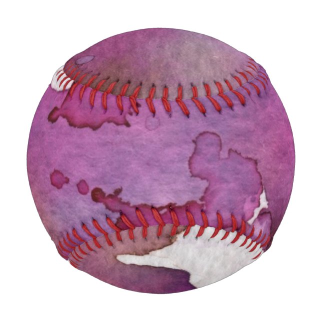 Lila Aquarellbilder Baseball (Vorderseite)