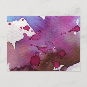 Lila Aquarellbilder Postkarte