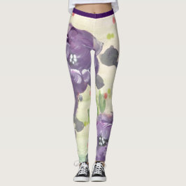 Lila Aquarellblume Leggings