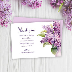 Lila Aquarellblume Lilac Elegant Babydusche Dankeskarte