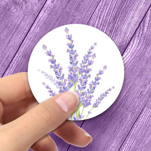 Lila Aquarellblume Runder Aufkleber
