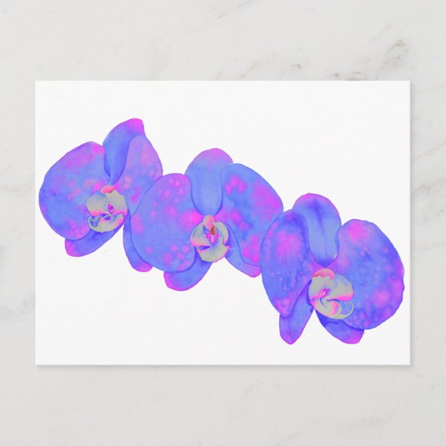 Lila Aquarellblüte Orchideenmalerei Postkarte (Vorderseite)