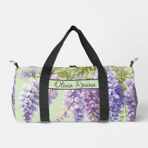 Lila Aquarellblütenwisteria lilac botanisch Duffle Bag