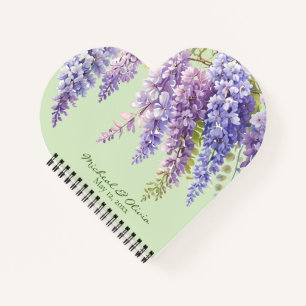 Lila Aquarellblütenwisteria lilac botanisch Notizbuch