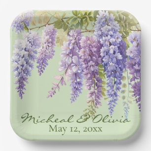 Lila Aquarellblütenwisteria lilac botanisch Pappteller
