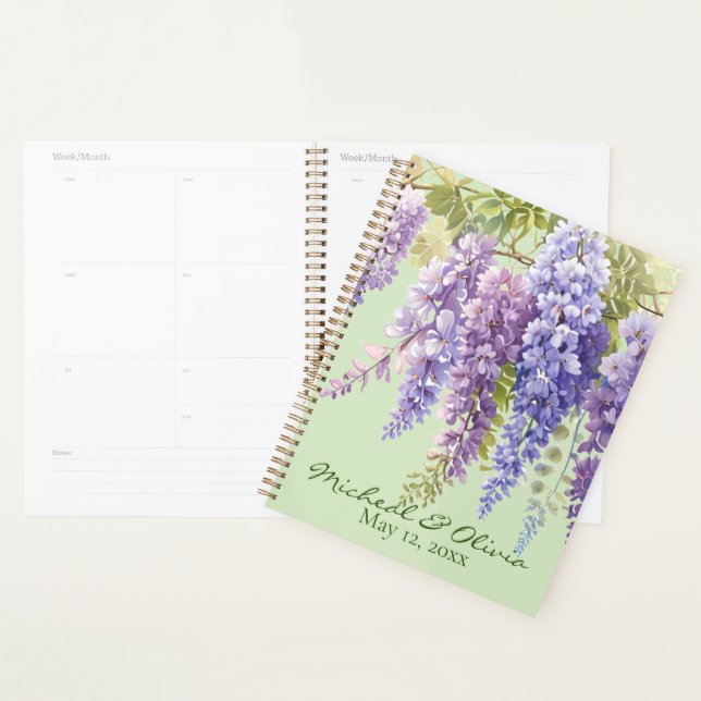 Lila Aquarellblütenwisteria lilac botanisch Planer (Anzeige)