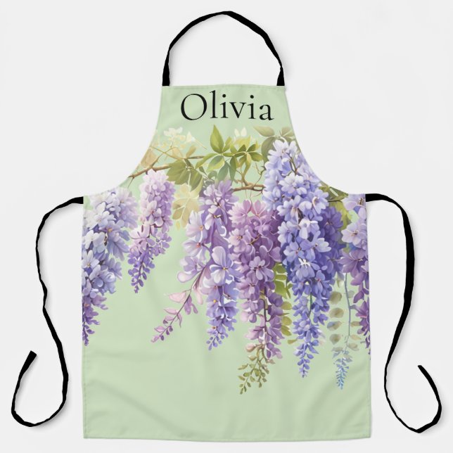 Lila Aquarellblütenwisteria lilac botanisch Schürze (Vorderseite)