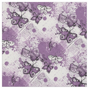 Lila Aquarellbutterfliegen Muster Girly Niedlich Stoff