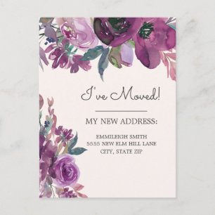 Lila Aquarellcreme Postkarte