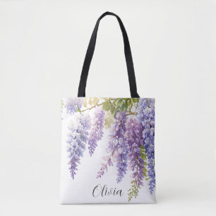 Lila Aquarelleria floral Tasche