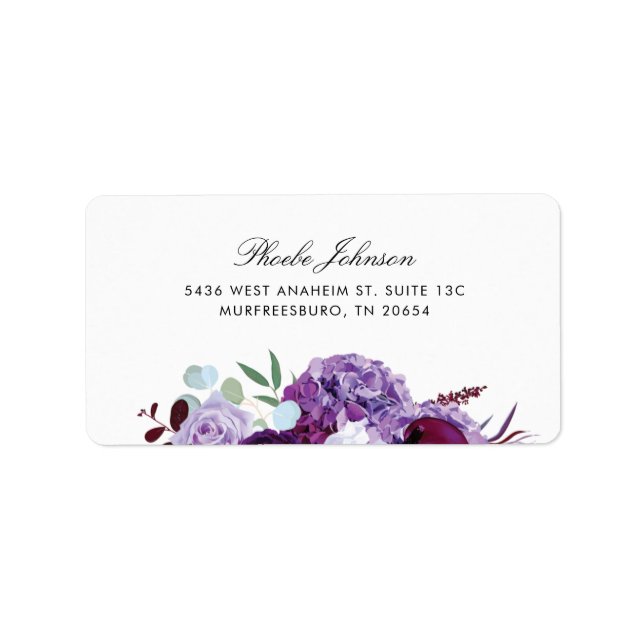 Lila Aquarellfarbe Lilac Rücksendeadresse Adressaufkleber (Vorne)