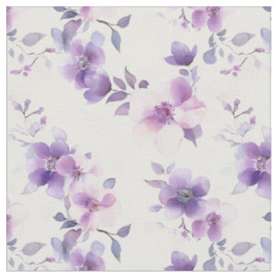 Lila Aquarellfarben-Blume auf Weiß Stoff
