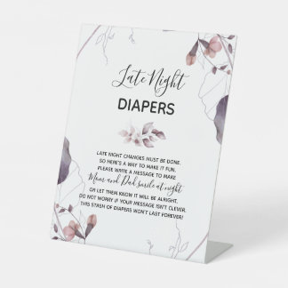 Lila Aquarellfarben-Blume Kinderduschdiape signier Sockelschild