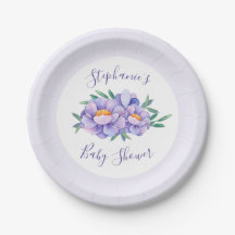 Lila Aquarellfarben Blume Kinderdusche Personalisi