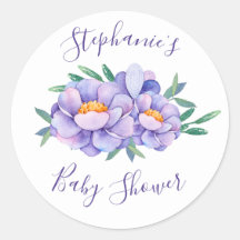 Lila Aquarellfarben Blume Kinderdusche Personalisi