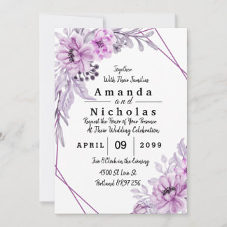 Lila Aquarellfarben-Blume mit Typografie