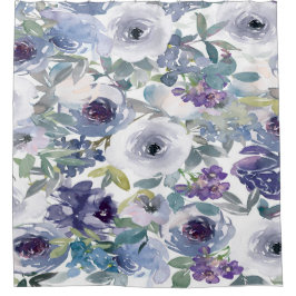Lila Aquarellfarben Rose Duschvorhang