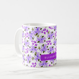 Lila Aquarellgarten Personalisiert Kaffeetasse