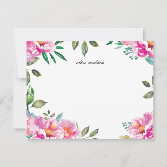 Lila Aquarellgarten| Personalisierte Stationierung Einladung (Vorderseite)