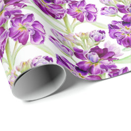 Lila Aquarellmuster Blume Geschenkpapier