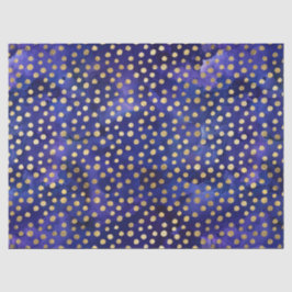 Lila Aquarellmuster mit Goldpolka-Punkten Seidenpapier