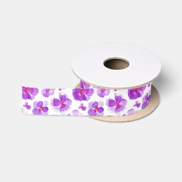 Lila Aquarellpansy violas art band Satinband