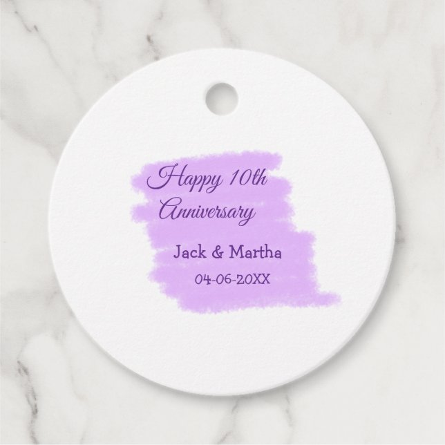 Lila Aquarellplatz, modern 10 Jahre alt Geschenkanhänger (Vorderseite)