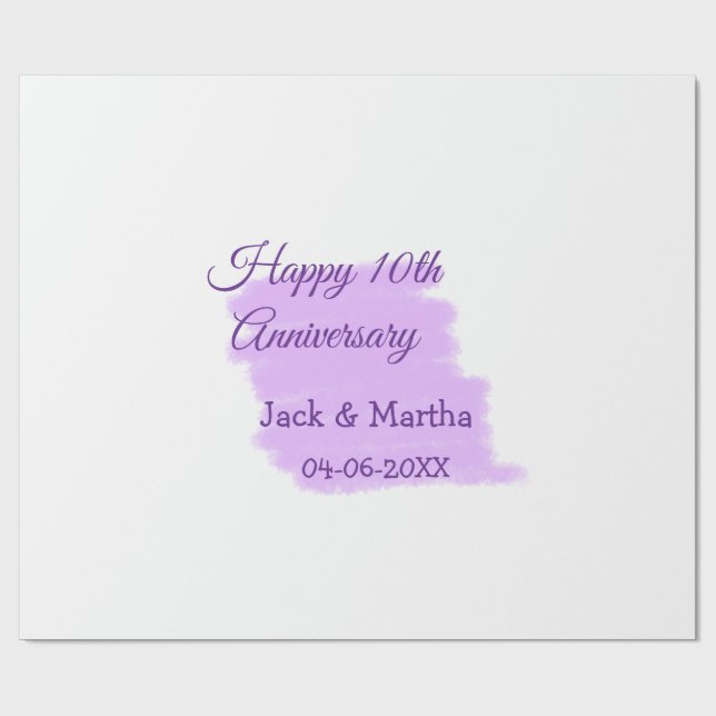 Lila Aquarellplatz, modern 10 Jahre alt Geschenkpapier (Flach)