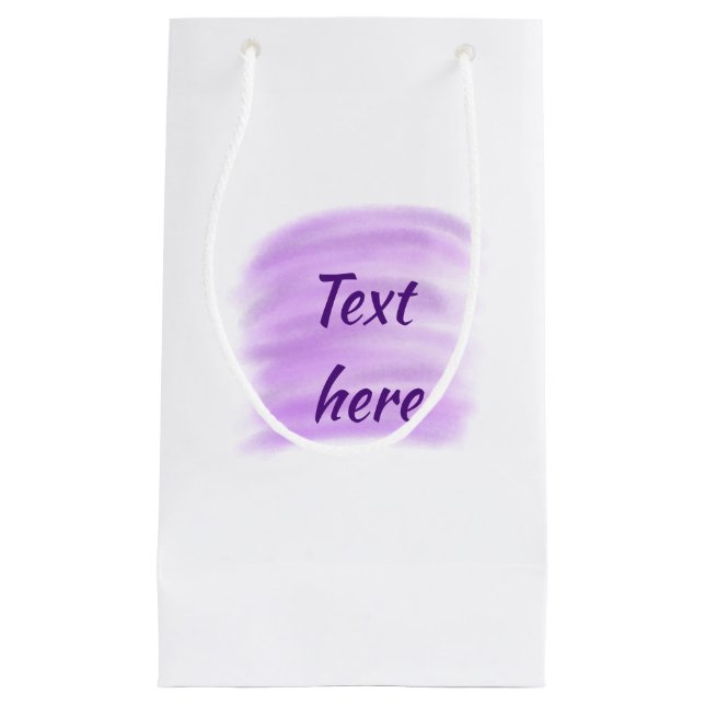 Lila Aquarellprägungen fügen hier benutzerdefinier Kleine Geschenktüte (Vorderseite)