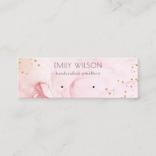 Lila Aquarelltextur mit rosa Ofendarstellung Mini Visitenkarte