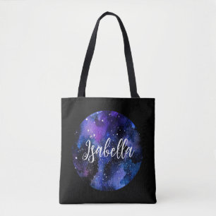 Lila Aquarelluniversum Tasche