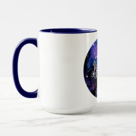 Lila Aquarelluniversum Tasse