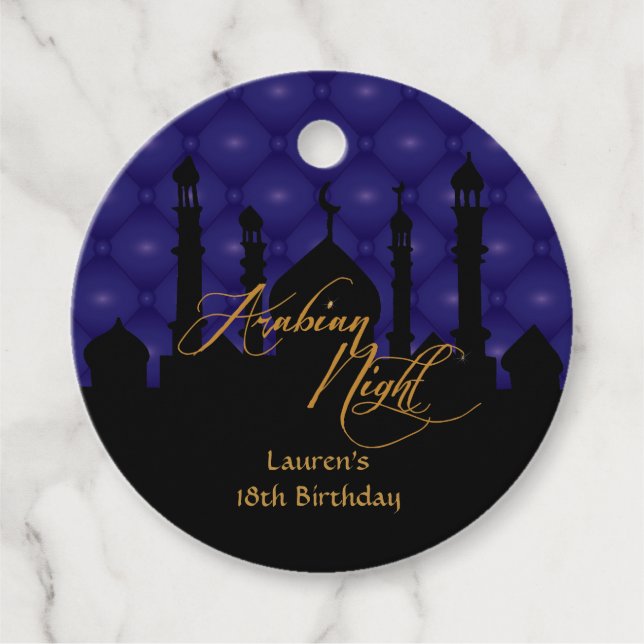 Lila Arabian Night Party Geschenkanhänger (Vorderseite)