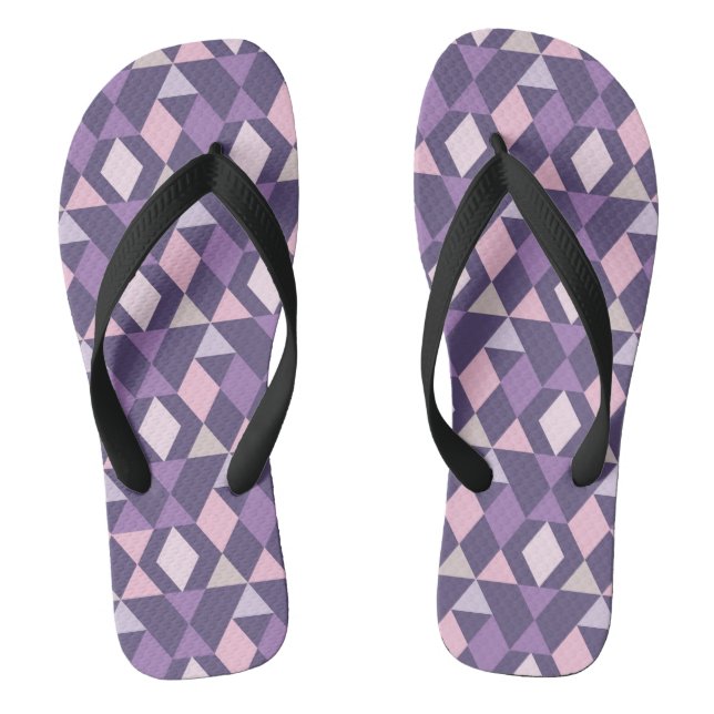 Lila arabisches geometrisches Muster Flip Flops (Fußbett)