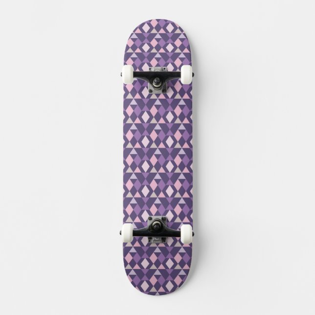 Lila arabisches geometrisches Muster Skateboard (Vorderseite)