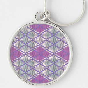 LILA ARGYLE STRICKEN Premium Schlüsselanhänger run