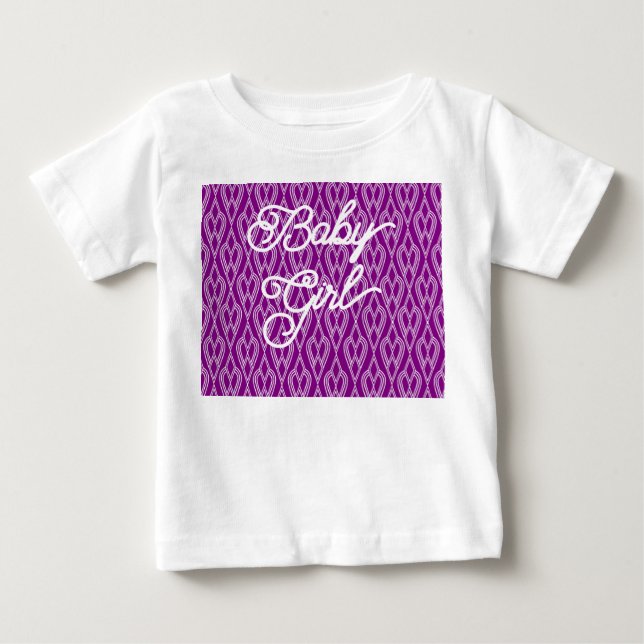Lila Art Deco Blumenbeete Baby T-shirt (Vorderseite)