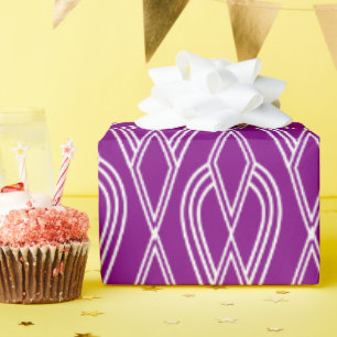 Lila Art Deco Blumenbeete Geschenkpapier