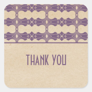 Lila Art Deco Border Danke an Stickers