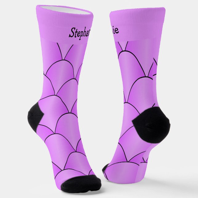Lila Art Deco Design Socken (Gewinkelt)